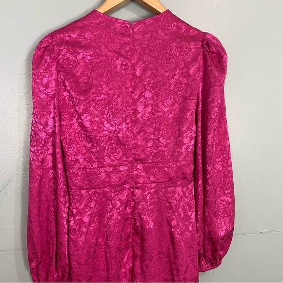 Runaway Roxie Midi Dress Fuchsia Sz Small Pink Long Sleeve‎ Floral - Picture 7 of 8
